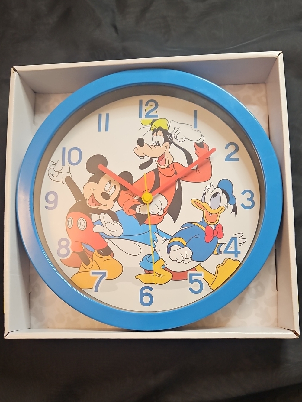 Disney Blue Framed Mickey, Goofy & Donald Wall Clock